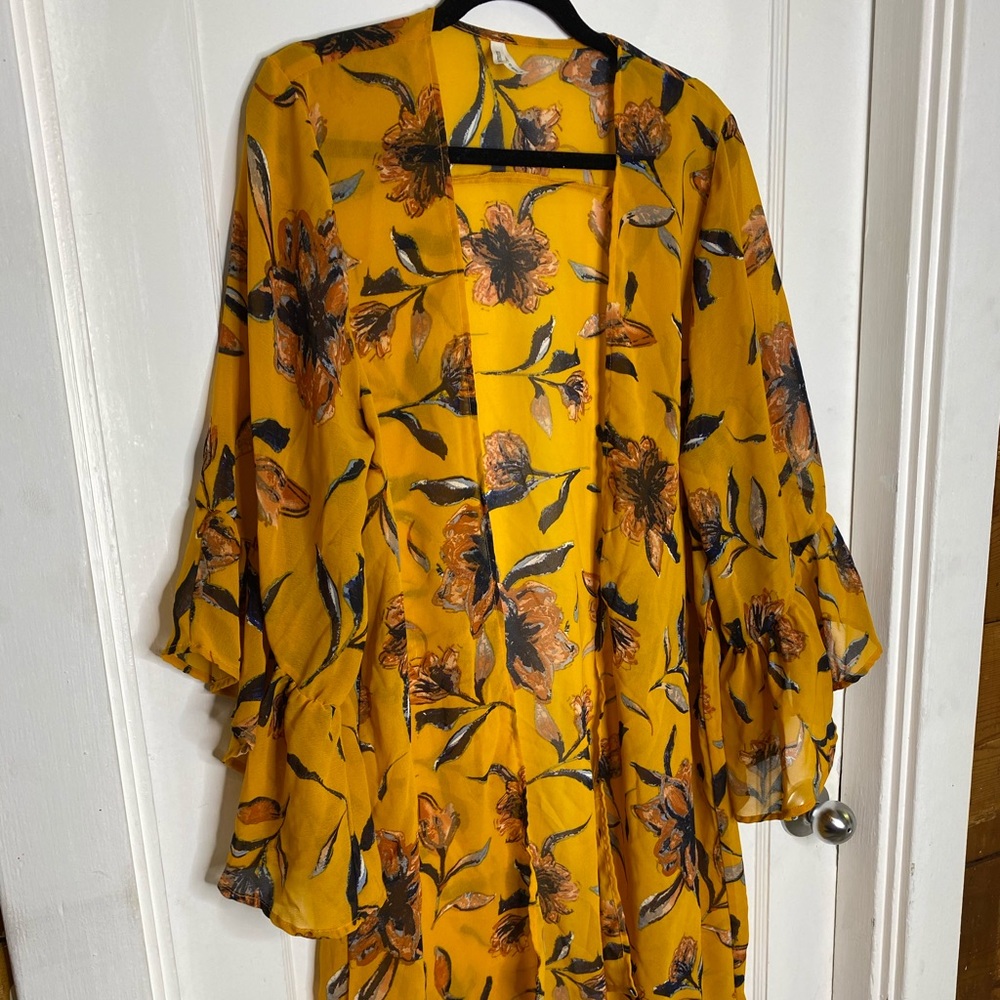 Yellow Floral kimono